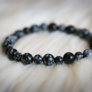 Bracelet obsidienne flocon de neige