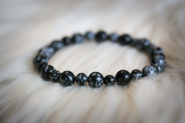Bracelet obsidienne flocon de neige