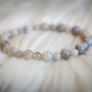 Bracelet agate rubanée grise