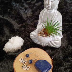Boucles d'oreilles lotus et Om