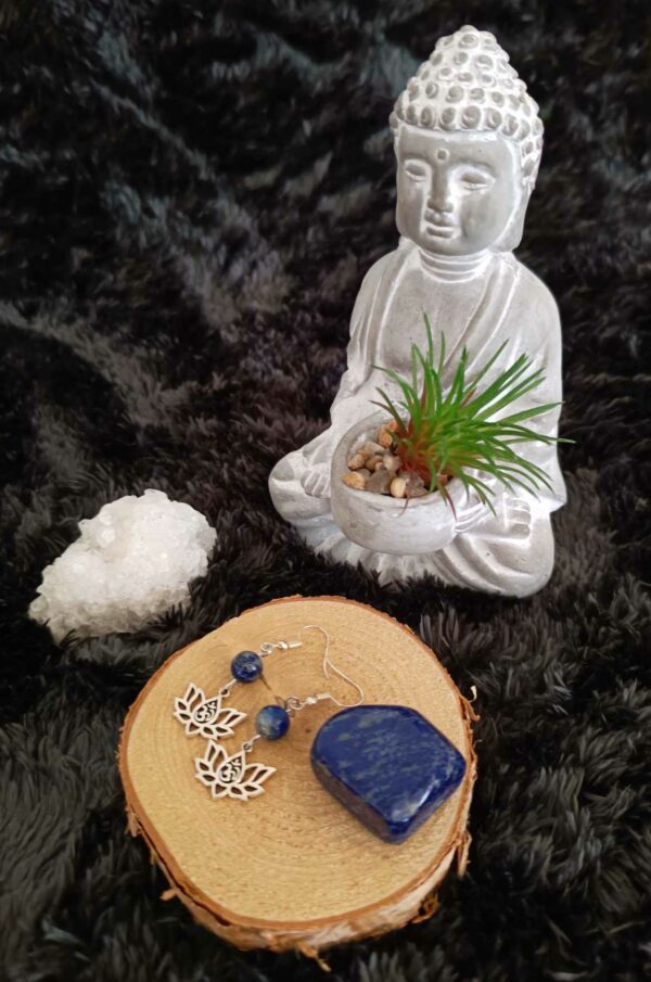Boucles d'oreilles lotus et Om
