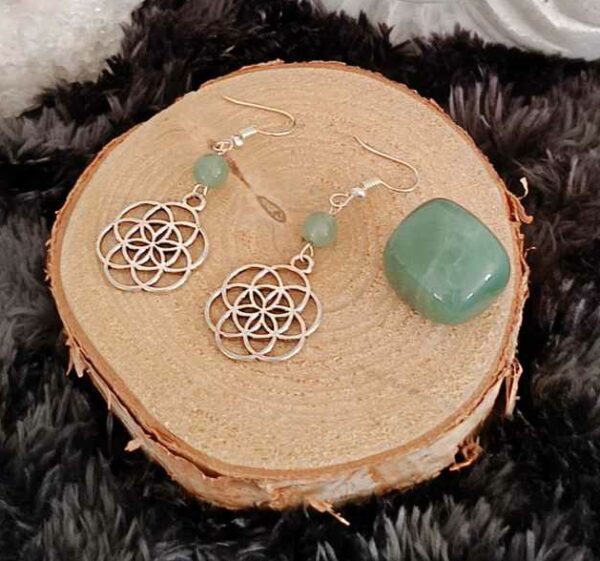 Boucles d'oreilles fleur de vie – Image 2