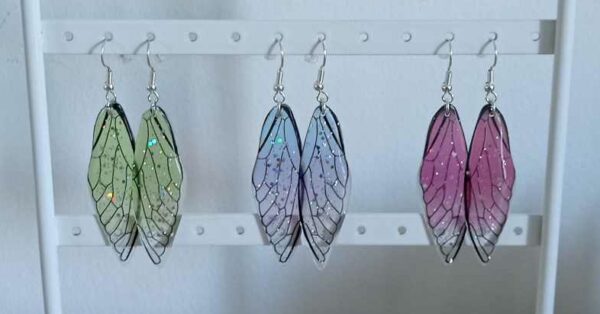 Boucles grandes ailes de papillon acier – Image 2