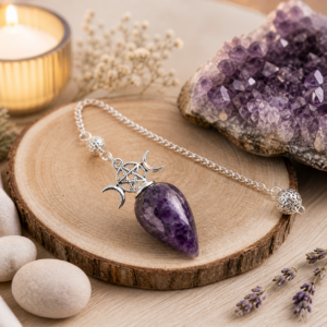 Pendule goutte Pentacle et Triple Lune