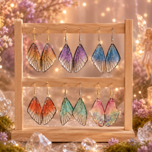 Boucles d'oreilles moyennes ailes de fées