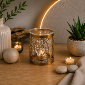 Brûleur Anémone en métal et verre