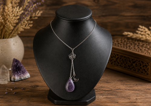 Collier en lépidolite
